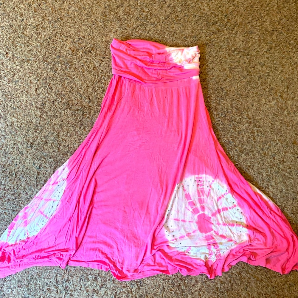 Pink and white tye-dye dress OR skirt